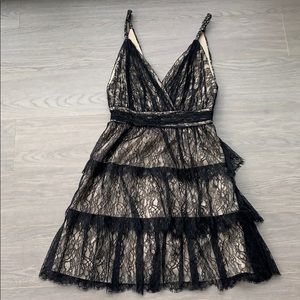 Alice + Olivia black lace dress